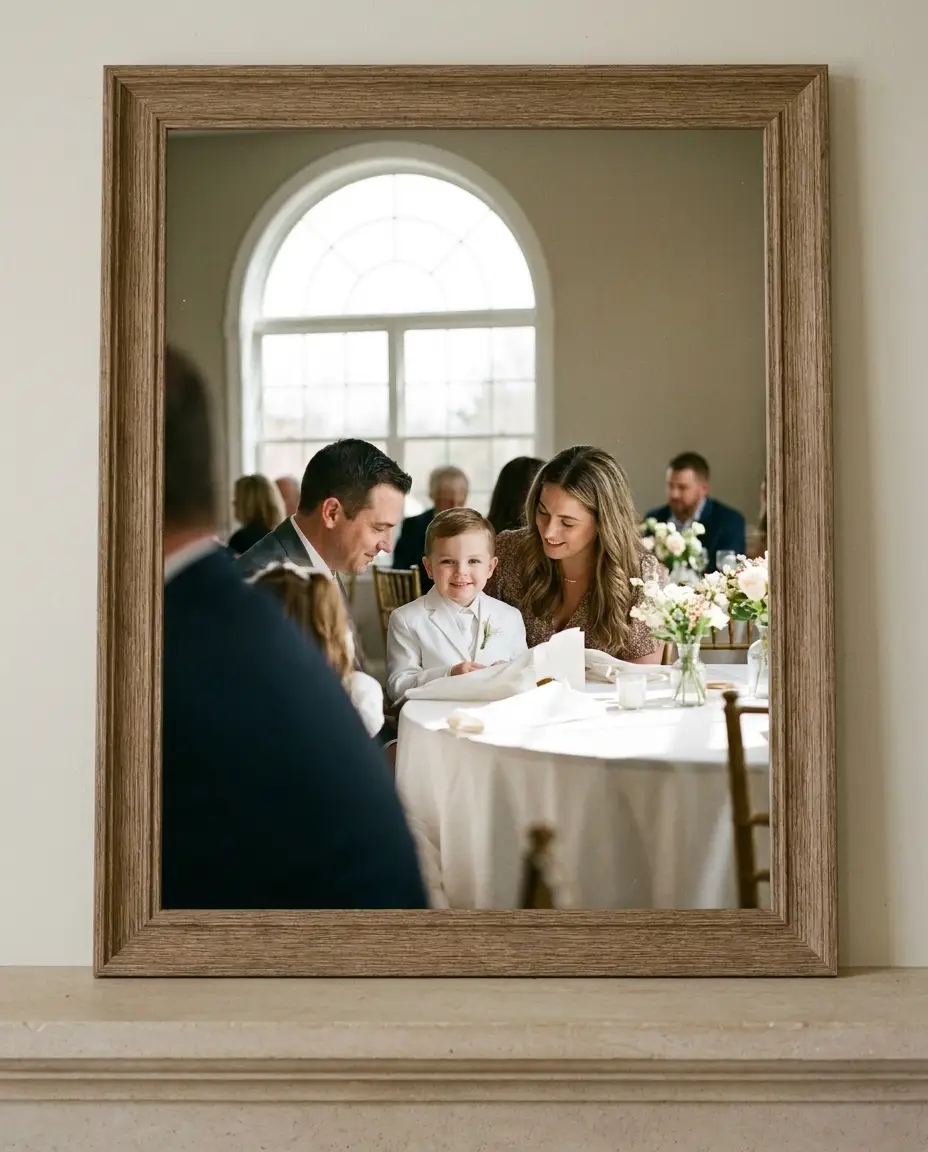 First Communion photo station moment